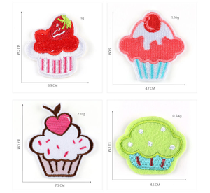 น่ารักสีสันคัพ<span class=keywords><strong>เค้ก</strong></span>ไอศครีมออกแบบเย็บปักถักร้อยแ<span class=keywords><strong>พ</strong></span>ทช์สิ่งทอสำหรับเสื้อผ้าเด็ก - Product Image 3