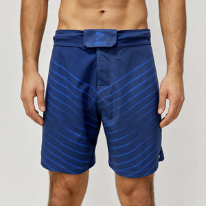 Shorts de combat personnalisés pour hommes avec fermeture velcro et cordon de serrage, longueur au-dessus de la cuisse, impression sublimée pour l'entraînement BJJ MMA - Product Image 1