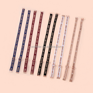 Nuevo Accesorio Elástico para <span class=keywords><strong>Sujetador</strong></span>, Hebilla de Acero de 1.2cm, Color Jacquard con Letras, Correa de Hombro Ajustable para <span class=keywords><strong>Sujetador</strong></span> - Product Image 1