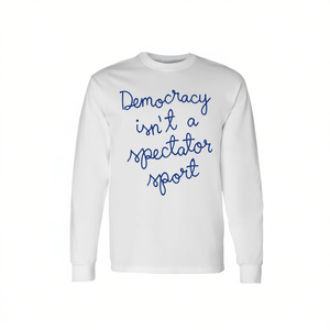 T-shirt à manches longues « La démocratie n'est pas un sport de spectacle », blanc, unisexe, taille adulte M - Product Image 3
