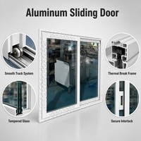 Ventanas Corredizas de Aluminio HUACAI Modernas, Personalizadas, Insonorizadas, con Doble Acristalamiento, Aislamiento Térmico, 3 Paneles, Ahorro de Energía, Antirrobo
