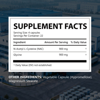 Capsules de NAC Glutathion Soutien Hépatique Glycine Biologique UE Sans OGM HACCP Halal Sachet Refermable Livraison Rapide Marque Privée