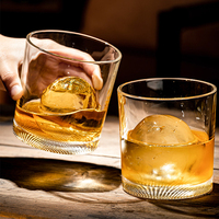 Verre à whisky transparent texturé à base épaisse, verre à whisky Old Fashioned pour bar à domicile et cocktails