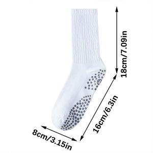Non-Slip <b>Socks</b> High-Top Solid Color Anti-Slip Yoga Pilates <b>Socks</b> With Silicone Dots Sweat-Absorbing Regular Casual <b>Socks</b> - Product Image 3