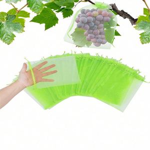 Cross-Border Screen Printed UV Coated Recyclable <b>Nylon</b> Mesh <b>Bag</b> Insect Bird-Proof Drawstring Pouch Food-Safe for Peach Guava - Product Image 2