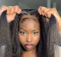 Offre Spéciale Remy péruvienne cheveux humains sans colle dentelle perruque porter et aller perruque crépus droite cheveux humains HD sans colle dentelle perruque