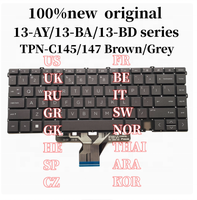 Keyboard Laptop Baru untuk HP 13-AY 13-BA 13T-BA 13-BD TPN-C147 C145 Backlit US English Brown Silver Black Pengganti