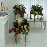 A-1994 Boule de fleurs artificielle en soie, roses blanches et hortensias, pour décoration de fond d'événement, de mariage et centre de table, économique