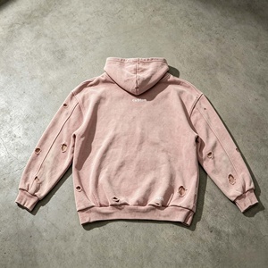 Sweat-shirt surdimensionné personnalisé style streetwear, en coton épais, effet délavé, coupe courte, pour homme - Product Image 4