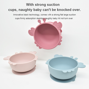 Bol pour enfants en silicone de qualité alimentaire en forme de crabe avec base à ventouse pour l'apprentissage de la vaisselle - Product Image 2