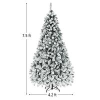 Sapin de Noël artificiel pré-éclairé de 1,2 à 2,7 m, en PVC premium floqué, pliable, avec support métallique et lumières LED, pour intérieur/extérieur