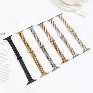 Bracelets de montre élégants en acier inoxydable mince pour femmes, design respirant de luxe - pour Apple Watch - Product Image 1