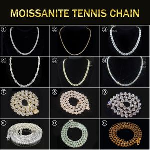 Wholesale 24inches Moissanite <b>Necklace</b> 10k Gold Diamond Link Tennis <b>Chain</b> - Product Image 2