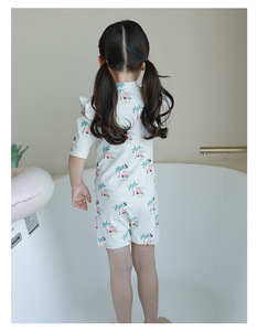 Traje de Baño de Princesa para Bebé Niña, Estilo Ins, con Encaje, Manga Larga, UPF50+, Alta Elasticidad, con Cierre y Volantes - Product Image 4