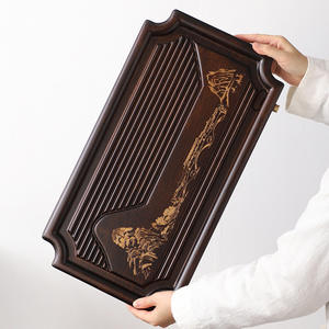 Mesa de té pequeña de bambú, tipo drenable, bandeja de té con salida de drenaje, tablero completo, distribución de texto densa y envío directo de té - Product Image 1