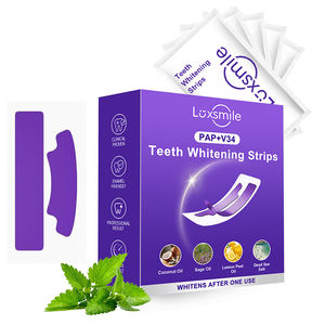 Luxsmile özel etiket V34 şeritler diş beyazlatma düzeltme kuru V34 mor Pap diş beyazlatma şeritleri - Product Image 1