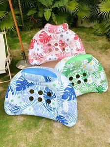 Nouveau transfrontalier : Fauteuil de relaxation gonflable en forme de feuille de <span class=keywords><strong>tortue</strong></span> aquatique, canapé flottant en forme de U, hamac, bouée de natation épaissie avec porte-gobelet - Product Image 2