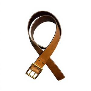 Cinturón Formal Vintage para Hombre, de Cuero Vacuno Ecológico y Duradero, Hebilla Rectangular de Acero Color Dorado, Alta Calidad, en Oferta - Product Image 1