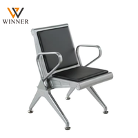 Chaise d'attente d'aéroport classique à un seul siège en métal avec coussin en PVC
