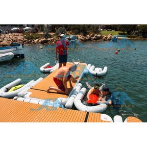 Dock modulaire gonflable robuste |   Plateforme flottante antidérapante en forme de C pour lacs, piscines et marinas - Product Image 4