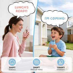 GY 视频对讲机儿童款 2 件套 锂电池可充电 屏幕 <1.5 公里远距离 双向对讲机 4 种语音效果 塑料材质 0-3 岁 - Product Image 3