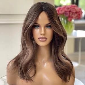 Large Stock Jewish Kosher Topper for Women Ash Brown Real Scalp 4x4 6x7 7x8 8x9 Silk Base Weft Back European Human Hair <strong>Toupee</strong> - Product Image 2