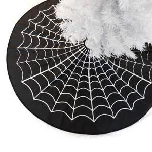 Abito di Halloween con bordo incrociato decorato bianco Spider Web grembiule di natale con atmosfera festosa <span class=keywords><strong>decorazione</strong></span> dell'albero - Product Image 1
