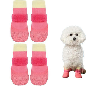 ที่ครอบเท้าสุนัขแบบนุ่ม 4 ชิ้น กันน้ำ สำหรับพา<span class=keywords><strong>สุนัข</strong></span><span class=keywords><strong>เดิน</strong></span> รองเท้าสุนัขแบบมีสายรัด ถุงเท้าสุนัขกันลื่น พร้อมพื้นยางกันน้ำ - Product Image 1