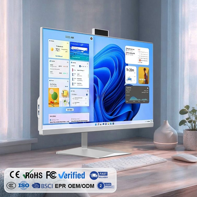 High Quality 23.8 Inch LCD Gaming PC Full Intel Core I3 I5 I7 Setup with 8GB 16GB RAM 1TB Barebone All in One AIO Computers