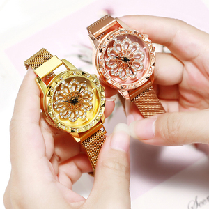 Bomaxe da donna orologio di cristallo in lega di quarzo magnetizzato <span class=keywords><strong>Seiko</strong></span> diamante rotazione di 360 gradi resistente all'acqua semplice moda Business - Product Image 4