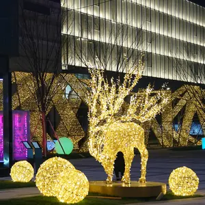 مصباح ليد ثلاثي الأبعاد على شكل حيوانات للاستخدام في الهواء الطلق لإضاءة الديكور في الأعياد وللتزيين في الشوارع لعيد الميلاد