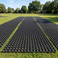 Tapis de sol en caoutchouc recyclé pour gazon, antidérapant, creux, pour drainage extérieur, pour gazon, stationnement, événements, allées