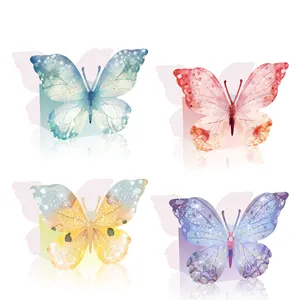 KZ075 티 파티 장식 꽃 상자 다채로운 나비 종이 3D 꽃 상자 차 테마 생일 파티 용품