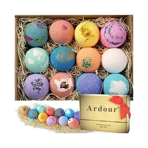 Ready To Ship Home Hotel Spa Bath Relaxing Natural Organic Bathbomb Gift Sets Body Care Sets Fruit Bath Bomb Ball 2 Packaging