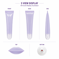 Tubes de gloss à lèvres en plastique rose 15 ml, flacons compressibles vides avec bouchon à vis pour emballage cosmétique
