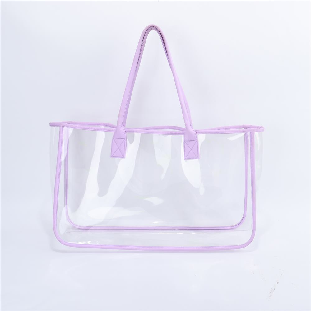 borsa tote trasparente lilla