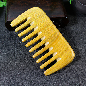 Peine de madera de sándalo verde de 10-15 cm, masajeador de cuero cabelludo, masaje de meridianos para mujeres, niños y adultos - Product Image 2