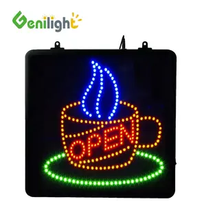 Genilight ป้าย LED เปิดสำหรับกาแฟประหยัดพลังงาน