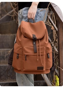 Minimalist Canvas Softback Backpack 20-37L Unisex Daily Use Hasp Closure Arcuate Shoulder Strap Durable Design Waterproof PU - Product Image 6