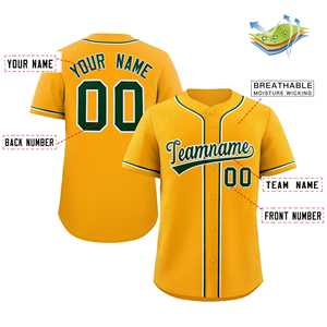 Camiseta de béisbol auténtica de estilo clásico amarillo verde-blanco personalizada - Product Image 2