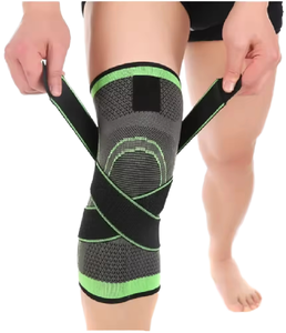Genouillère de soutien tricotée respirante à compression pour le basketball, unisexe, toutes saisons, fermeture auto-agrippante - Product Image 2