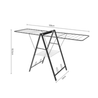 Cintre en tissu solide pliable promotionnel Dyer Airer pour espace de blanchisserie balcon métal résistant en forme d'aile étendoir à vêtements