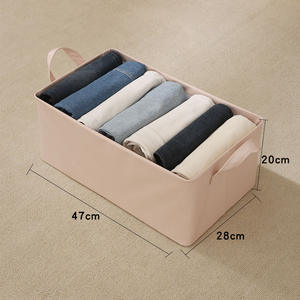 Eco-Friendly Japandi Style Cotton <b>Linen</b> Large Wardrobe Drawer Organizer Flexible <b>Storage</b> <b>Box</b> for Clothes Pants Direct Factory - Product Image 4