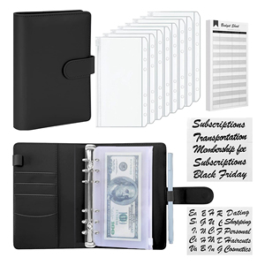 A6 Organizer per pianificatore di Budget rilegato da 6 copertine per raccoglitori ad anelli con 8 tasche per raccoglitori 24 pezzi fogli di bilancio per spese e 8 pezzi 34 adesivi - Product Image 1