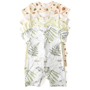 Nouveau-né surdimensionné fille garçon vache dinosaure t-shirt haute qualité personnalisé bambou Spandex à manches courtes bambou bulle bébé barboteuse - Product Image 2