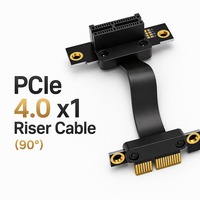 Cable de Extensión PCIe 4.0 X1 de 90 Grados, Cable Riser de Alta Velocidad de 16 Gbps, Blindado y Flexible, Montaje de Expansión Vertical ITX