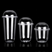 Couvercle en plastique en forme de U pour gobelet 16oz 22oz, gobelet PP écologique 500ml/700ml pour thé boba, thé au lait, bubble tea, paroi simple, diamètre 90mm