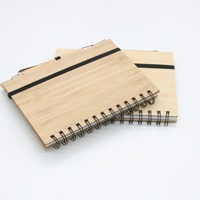 Carnet de notes écologique 13x18 cm avec couverture en bambou et pulpe de bois, spirale, avec stylo, coffret cadeau, style bureau professionnel, papeterie pour étudiants