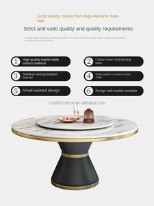 ชุดโต๊ะอาหารมีกระจก 12 <span class=keywords><strong>ที่นั่ง</strong></span> สำหรับพื้นที่ขนาดเล็ก <span class=keywords><strong>โต๊ะ</strong></span>อาหารทรงกลมหินอ่อนสีดำ <span class=keywords><strong>8</strong></span> <span class=keywords><strong>ที่นั่ง</strong></span> - Product Image 3