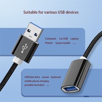 Cable Extensor USB 2.0/3.0 de Aleación de Aluminio, Precio de Fábrica, 4 pies y 6 pies, USB A Macho a Hembra para Impresora, TV, Computadora IOS